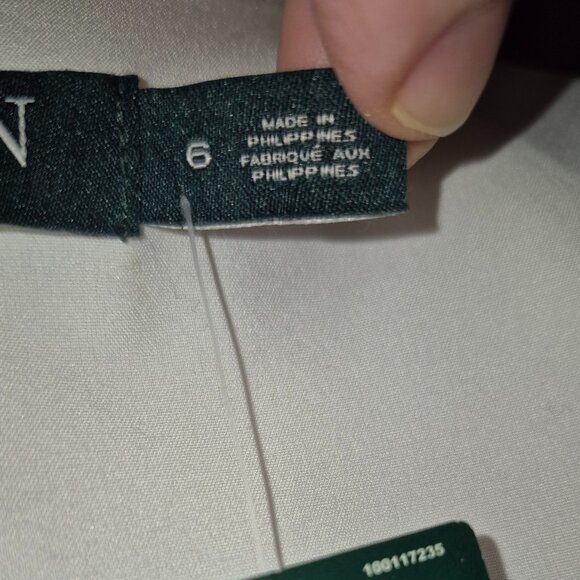 NWT Ralph Lauren White Silver Shimmer Linen Blazer Sz 6 - Picture 9 of 11